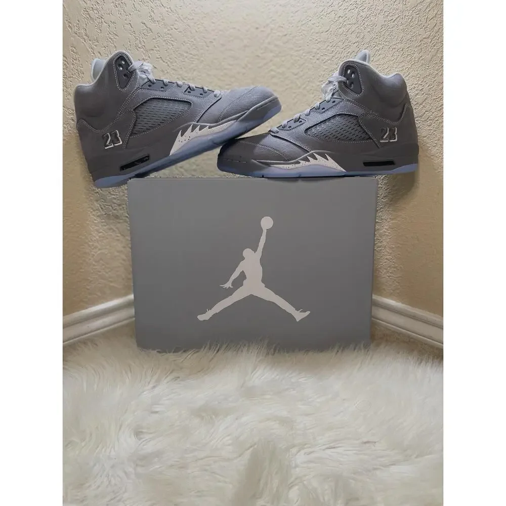 Air Jordan 5 Retro Men's Size 13 Wolf Gray Metallic Silver Brand New with Box OG